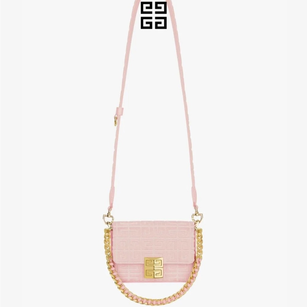 BRAND NEW Givenchy Small 4G WOVEN CROSSBODY TOP HANDLE 3 WAY HANDBAG TENDER PINK